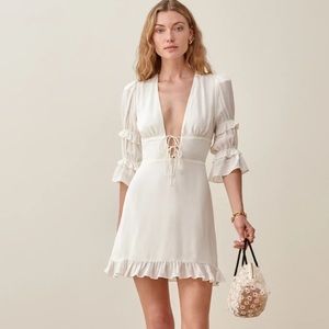 Reformation Laurelei dress in Ivory, Size 4 worn once